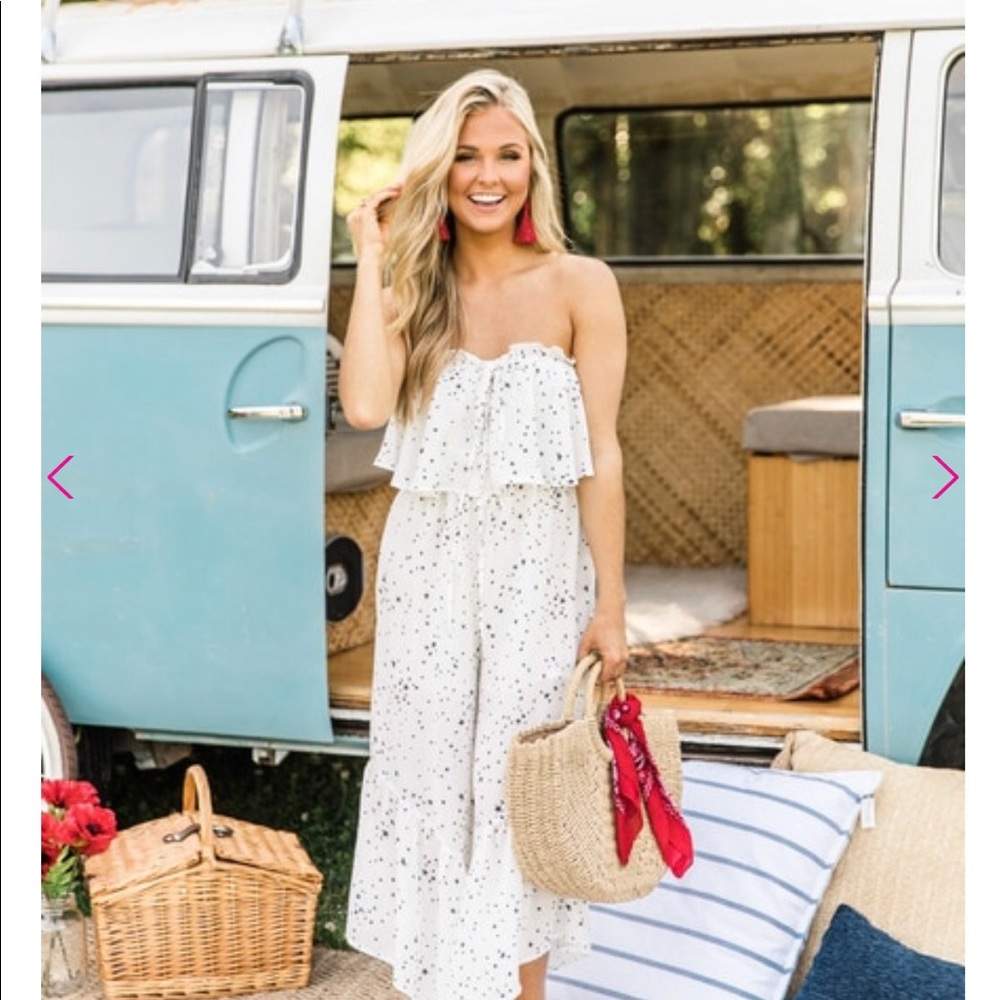 Desert Moonlight White Star Printed Jumpsuit!
